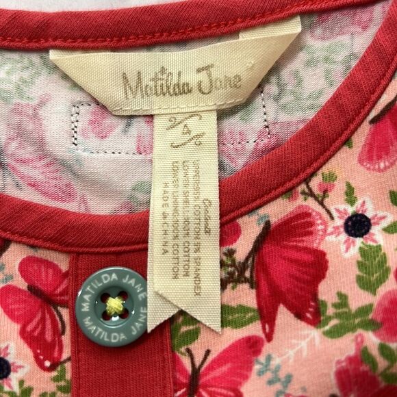 Matilda Jane lime green eyelet and butterfly patterned mixed Media dress size 4 - Picture 13 of 15